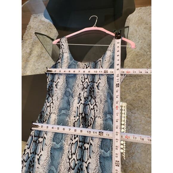 Good Time Long Maxi Dress Womens S Multi Snakeskin Print Scoop Neck Peplum Hem S - Picture 6 of 12